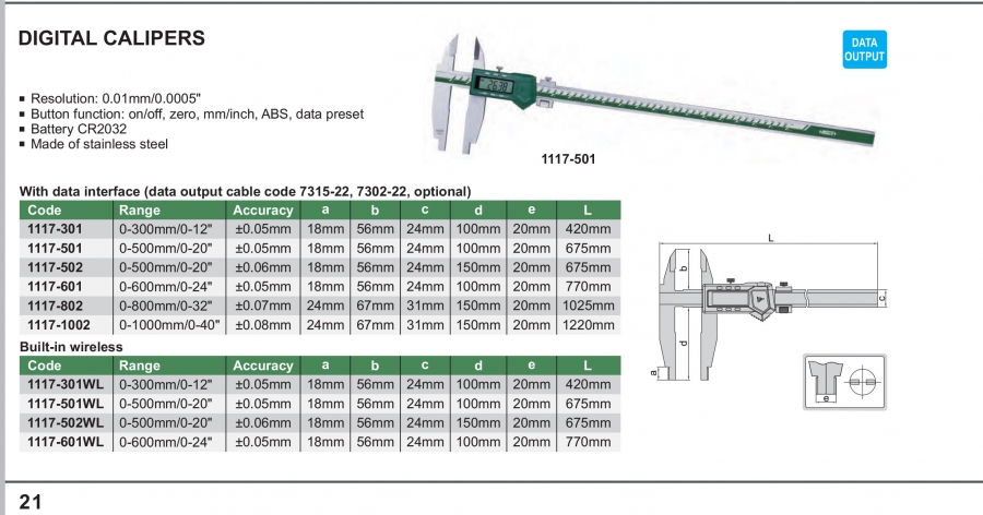 Thước cặp điện tử Insize series 1117