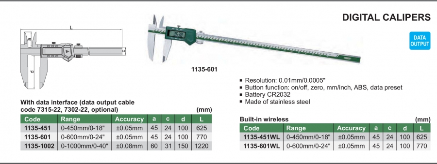 Thước cặp điện tử Insize series 1135