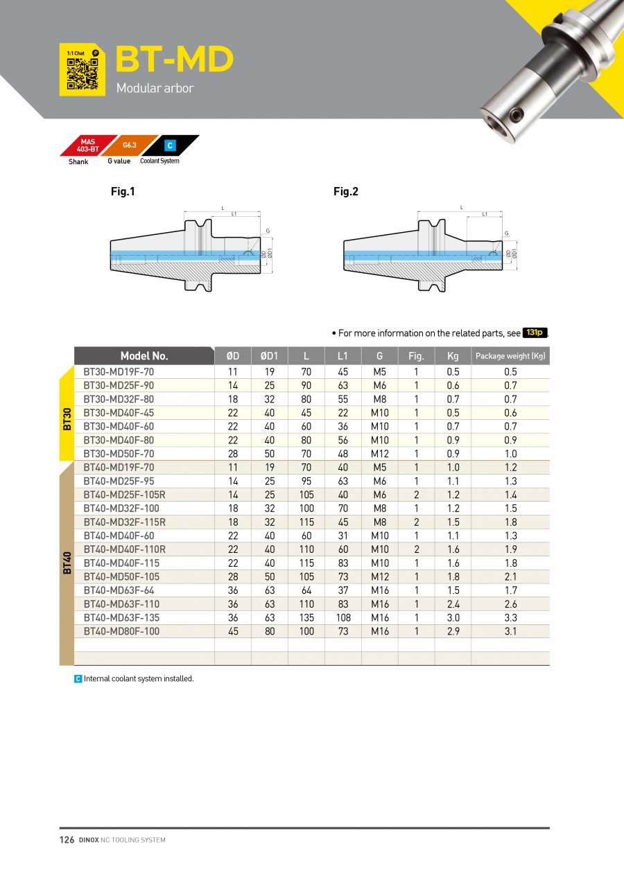 Đầu kẹp dao doa BT30,40-MD Dinox