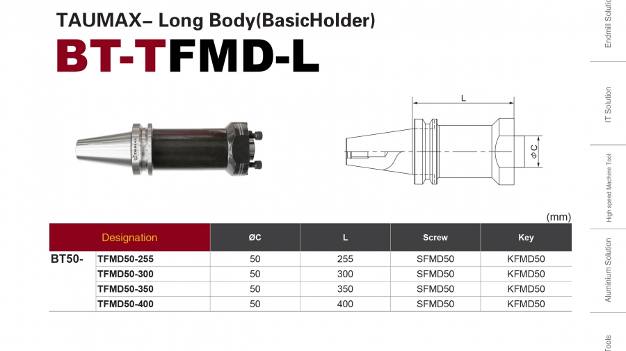 Đầu kẹp dao doa gắn mảng BT-TFMD loại dài Taumax