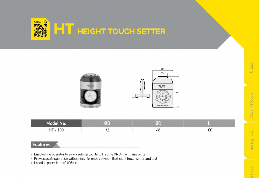 Thiết bị thiết lập gốc 0 trục Z HT-100 Dinox