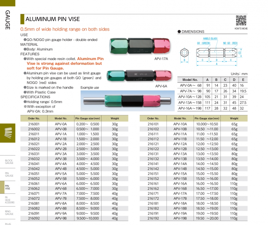 Tay cầm bằng nhôm kẹp trục chuẩn 2 đầu Niigata Seiki series APV