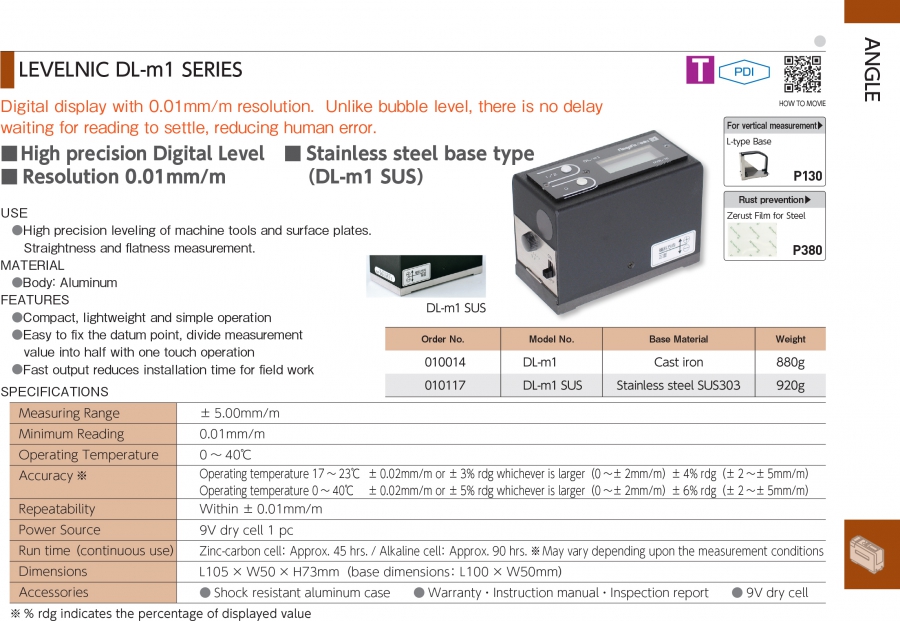 Li vô điện tử độ chính xác cao Niigata Seiki DL-m1; DL-m1 SUS