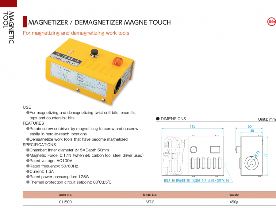 Máy tạo từ và khử từ tính Niigata Seiki MT-F