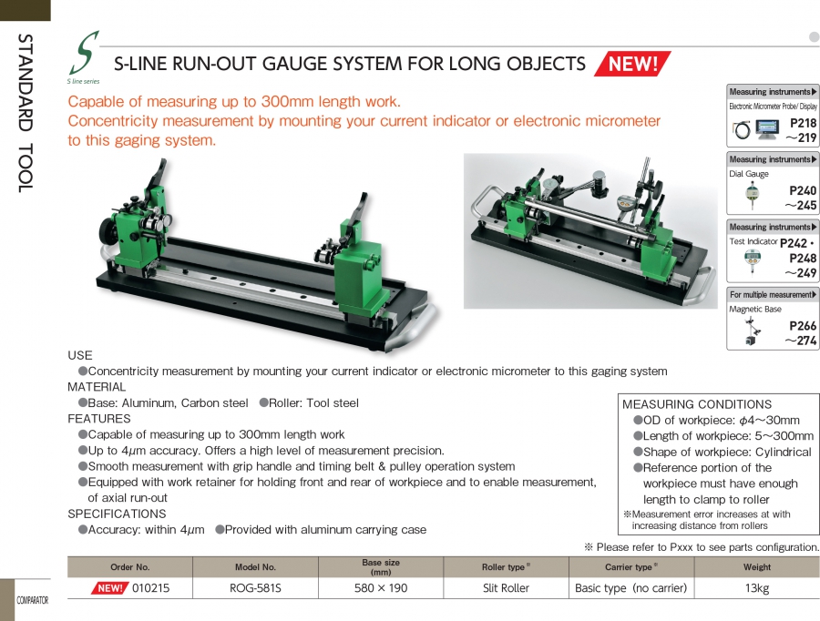 Thiết bị kiểm tra độ đồng tâm loại dài Niigata Seiki ROG-581S