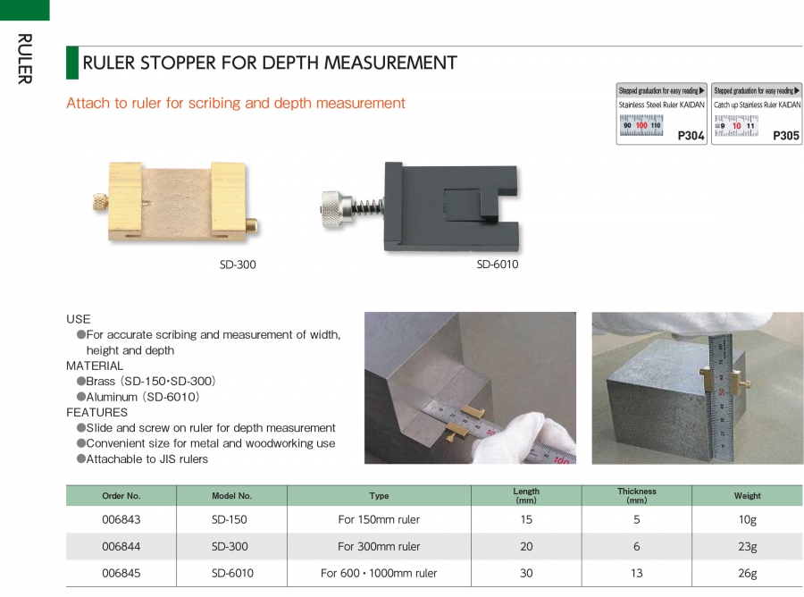 Cữ chặn thước lá Niigata Seiki SD-150; SD-300; SD-6010