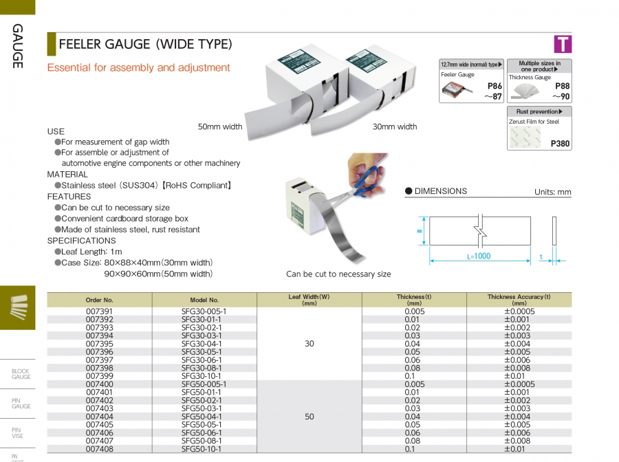 Căn lá dạng cuộn bản rộng Niigata Seiki series SFG