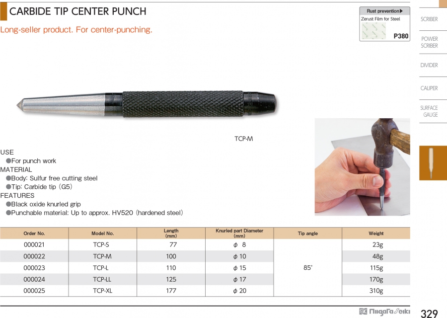 Đục lấy dấu mũi hợp kim Niigata Seiki series TCP