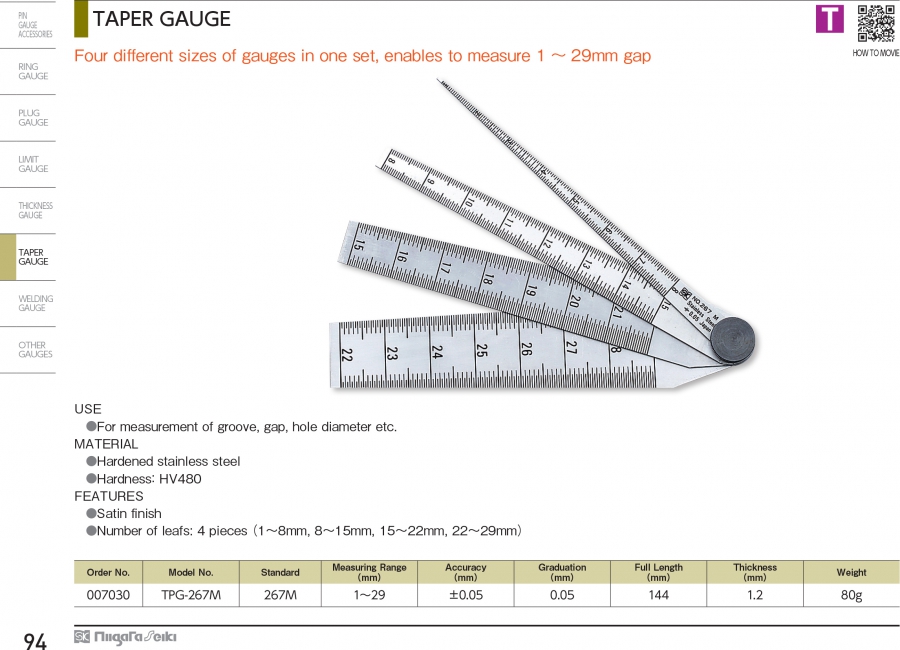 Thước đo khe hở Niigata Seiki TPG-267M