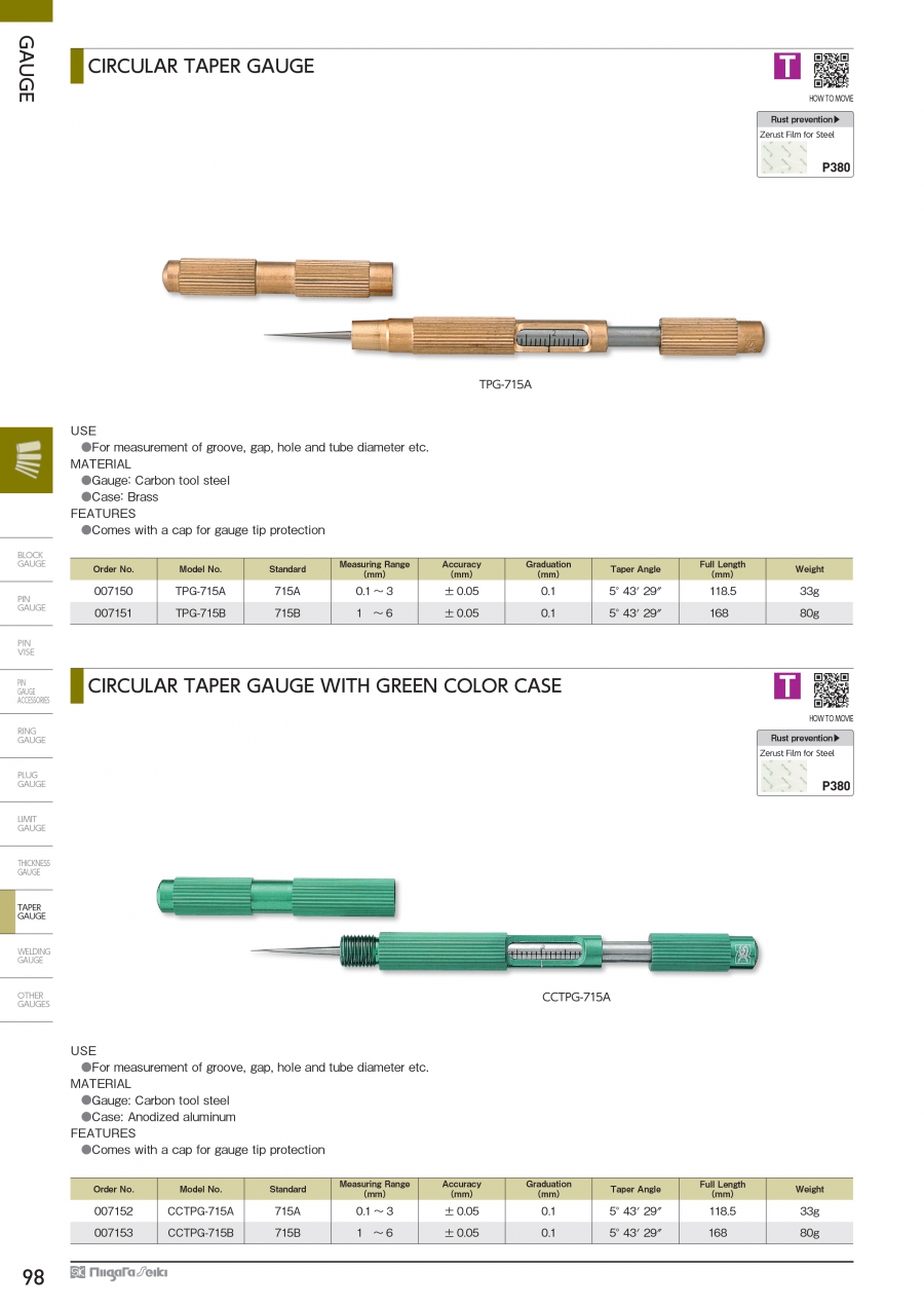 Thước đo khe hở dạng bút Niigata Seiki TPG-715/ CCTPG-715