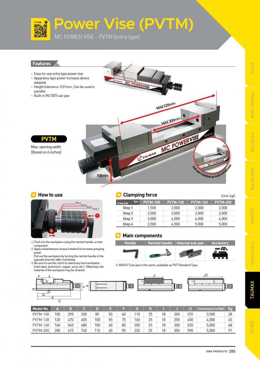 Ê tô thủy lực cường lực PVTM Taumax