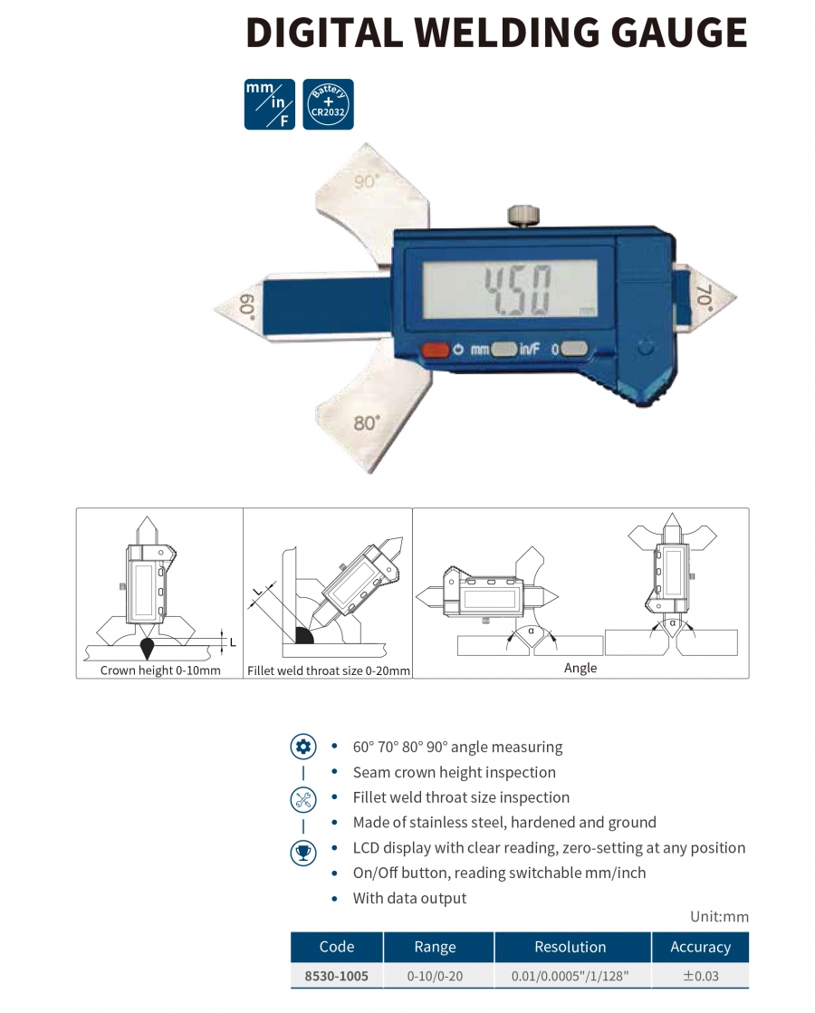 8530-1005 Thước kiểm tra mối hàn điện tử Dasqua