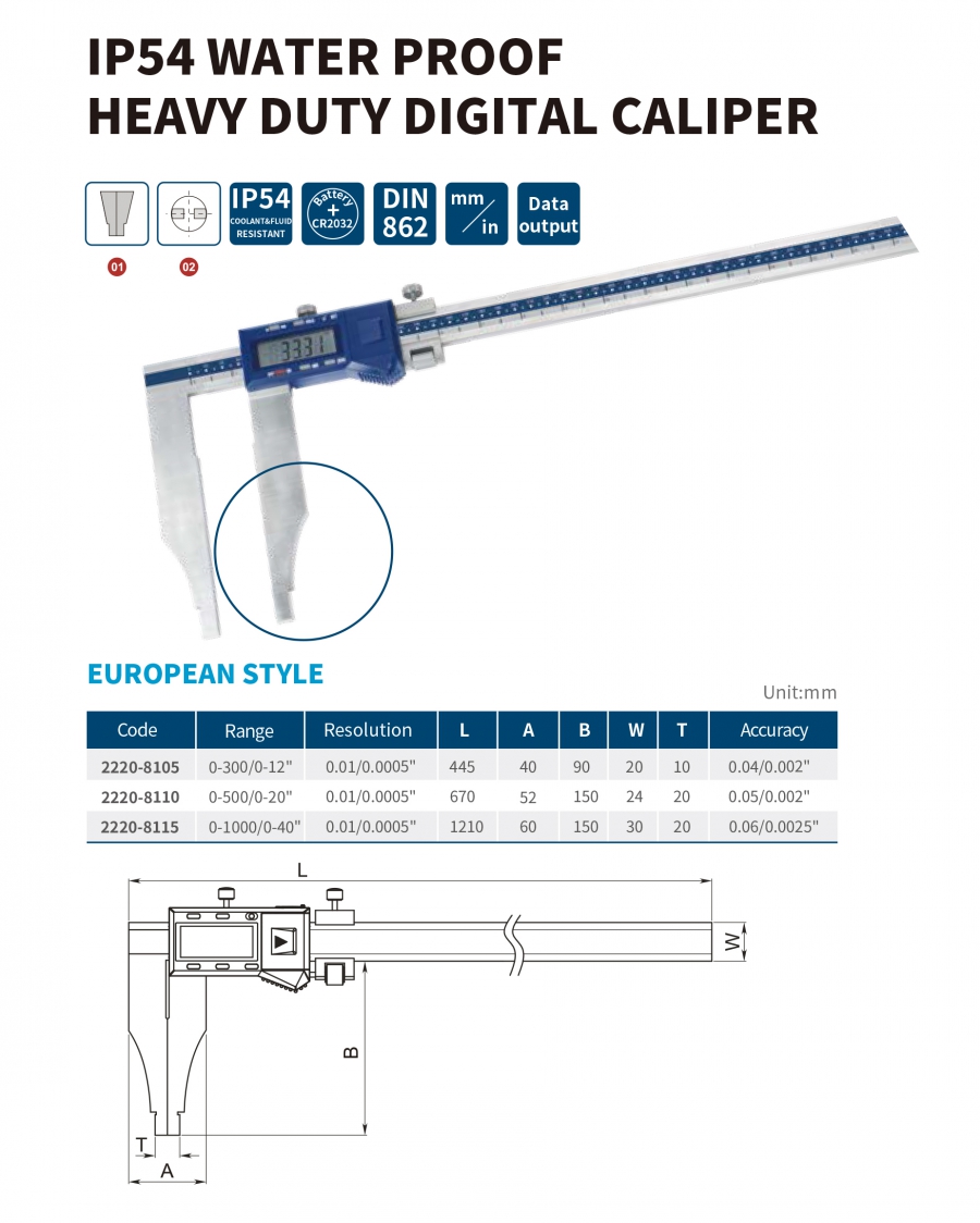 Thước cặp điện tử loại lớn series 2220 Dasqua