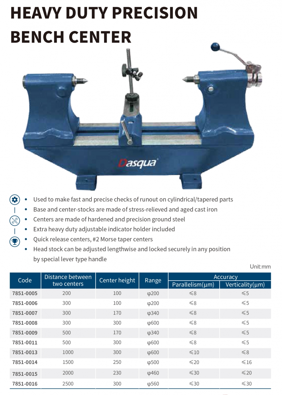 Đế gá kiểm tra độ đồng tâm series 7851 Dasqua