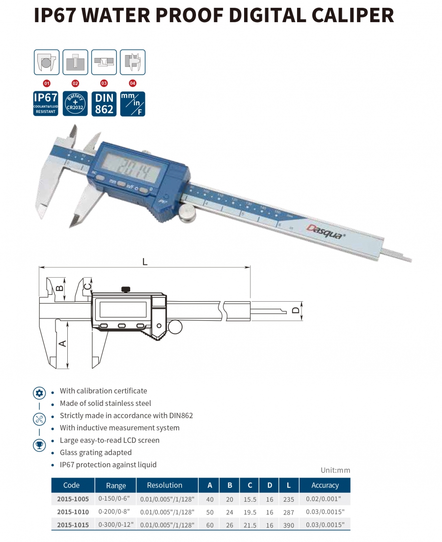 Thước cặp điện tử IP67 series 2015 Dasqua