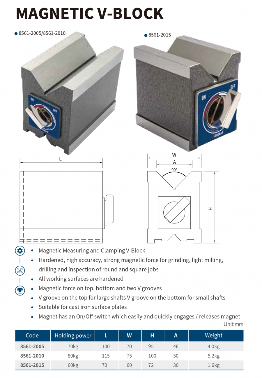 Khối V từ tính series 8561 Dasqua