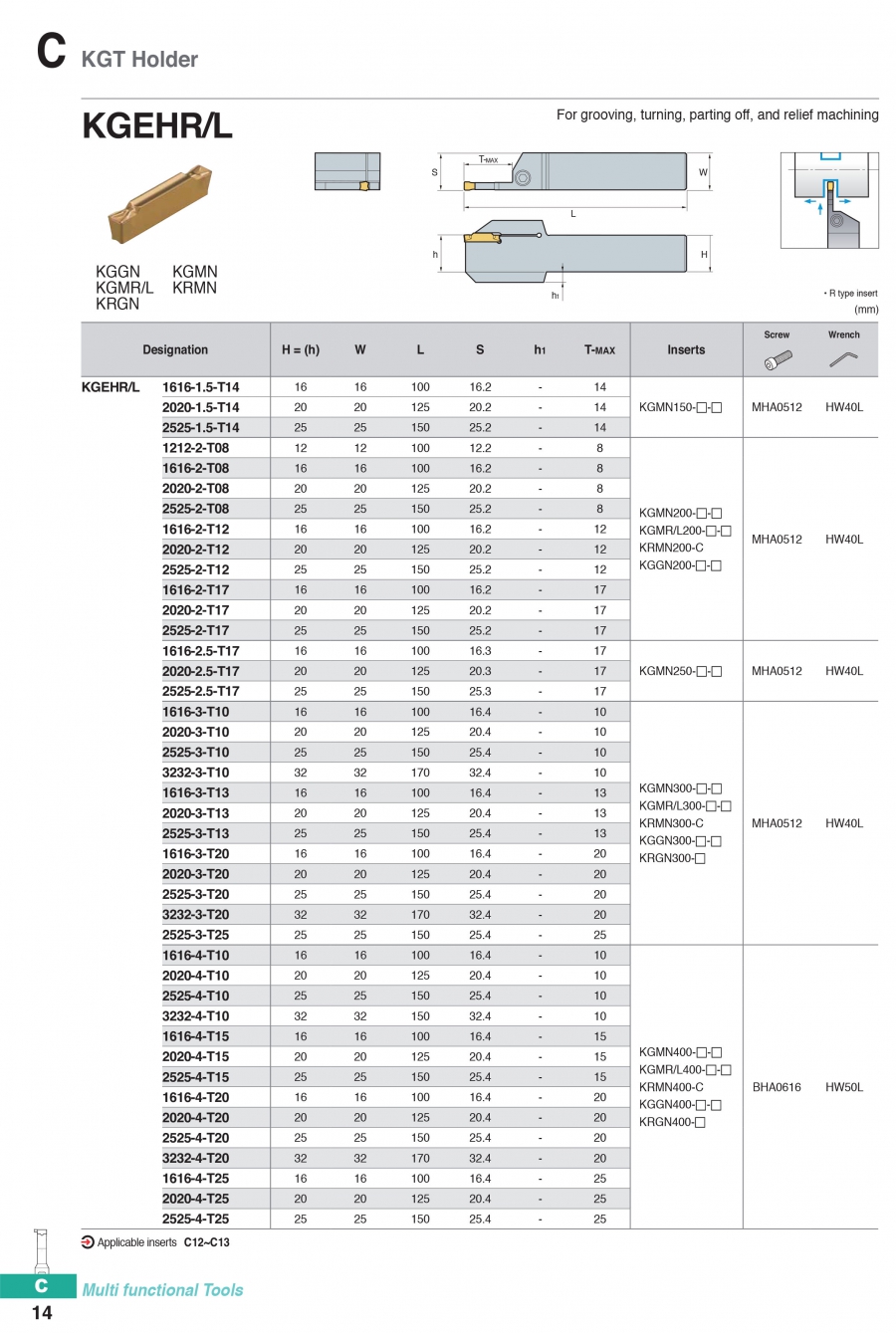 Cán dao tiện rãnh KGEHR/L Korloy (KGT Holder)