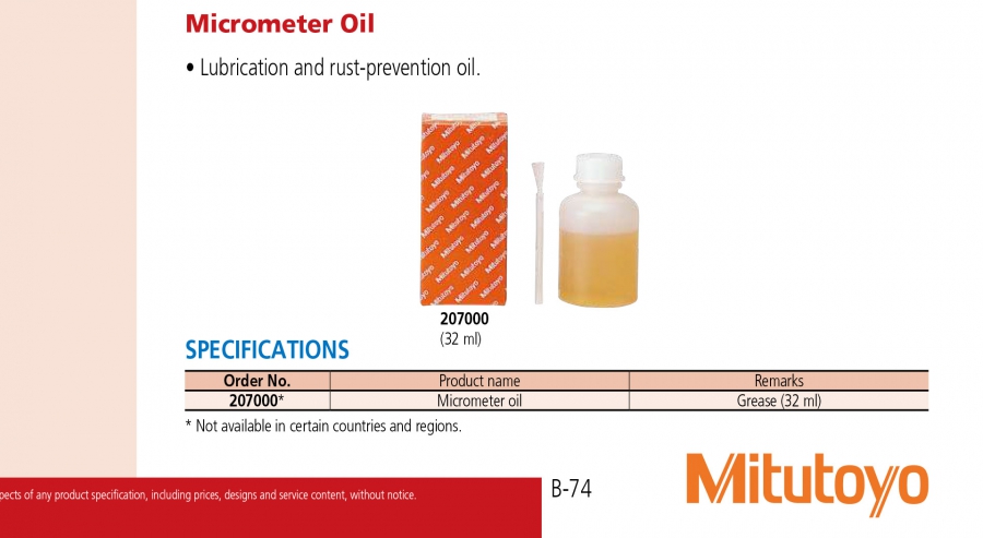 Dầu bôi trơn, chống gỉ set Mitutoyo 207000