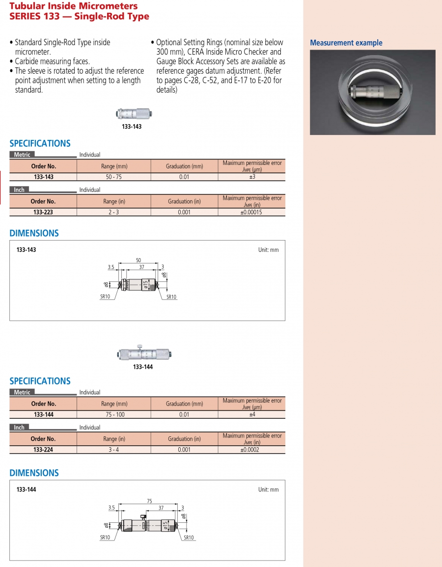 Panme đo trong cơ khí Mitutoyo 133-171 (750-775mm/0.01mm)