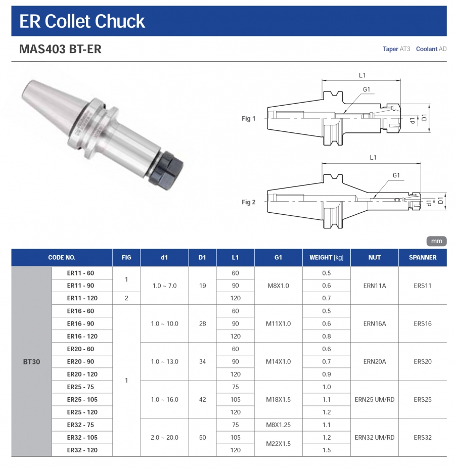 Đầu kẹp BT30 collet ER Jeil Solution