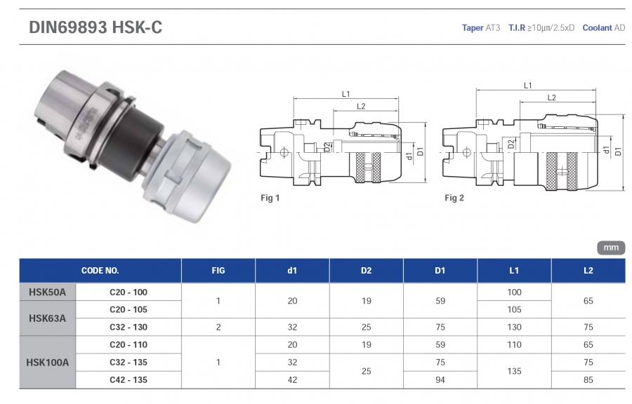 Đầu kẹp HSK collet C Jeil Solution