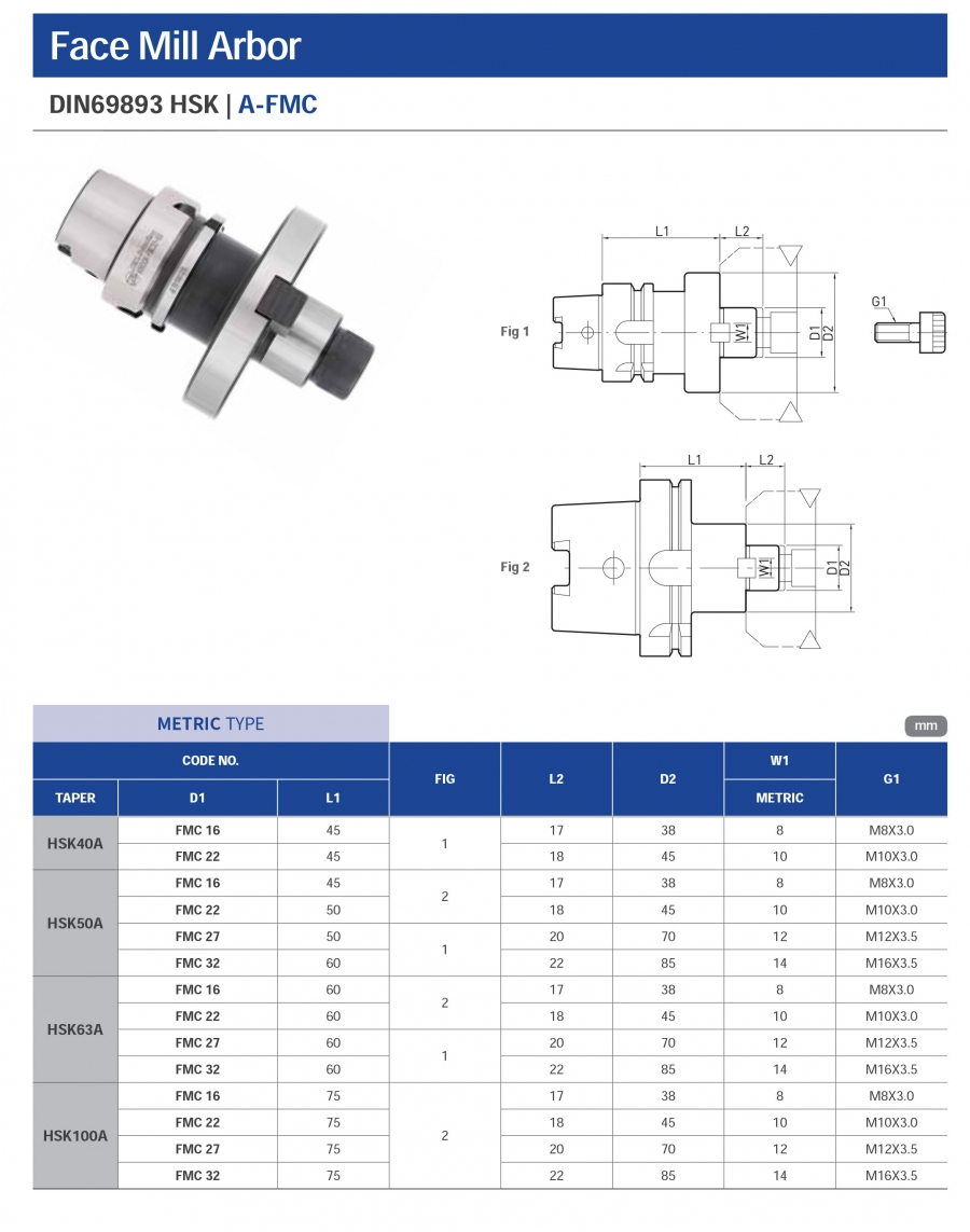 Đầu kẹp gắn đĩa phay HSK-FMC Jeil Solution