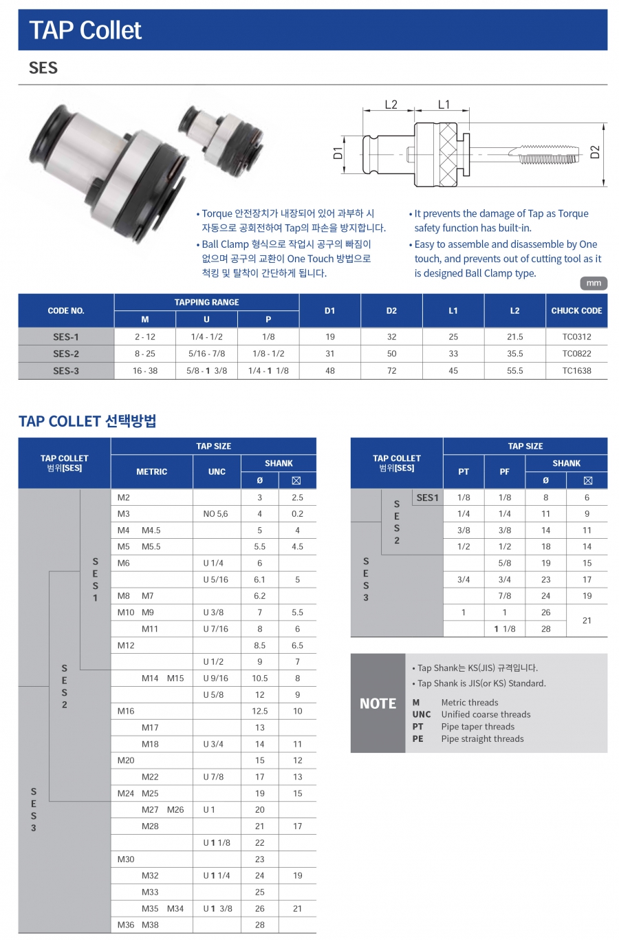 Collet kẹp mũi taro SES Jeil Solution