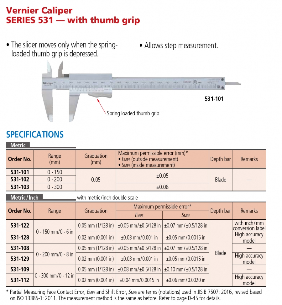 Thước kẹp cơ khí Mitutoyo 531-122 (0-150mm/0-6”)