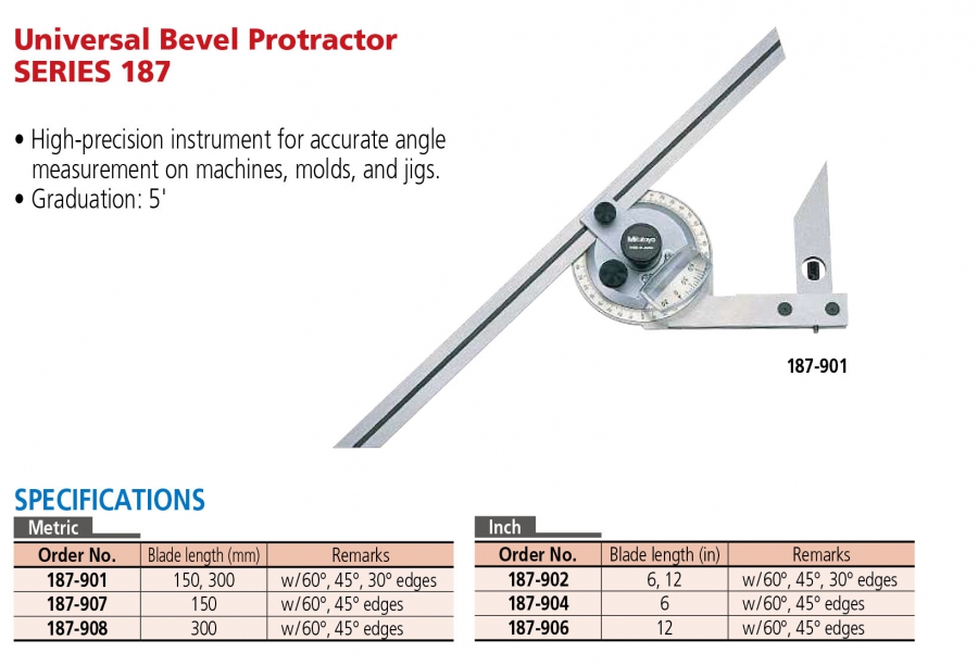 Thước đo góc vát điện tử Mitutoyo 187-908 (300mm)