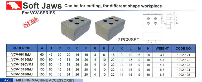 Chấu mềm cho mâm cặp tự định tâm VCV Vertex