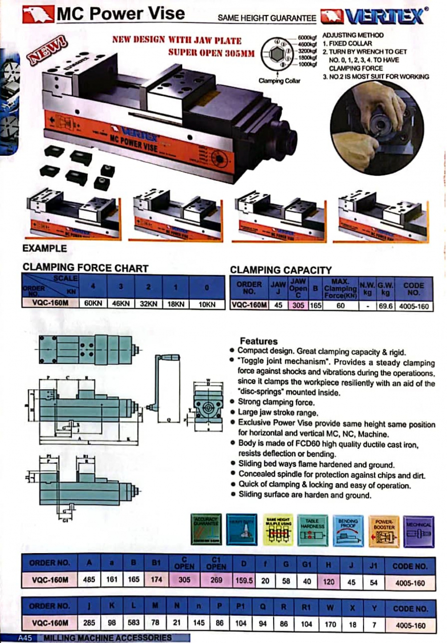 Ê tô cường lực VQC-160M Vertex