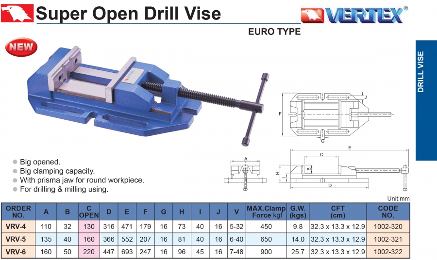 Ê tô máy khoan VRV-4, VRV-5, VRV-6 Vertex