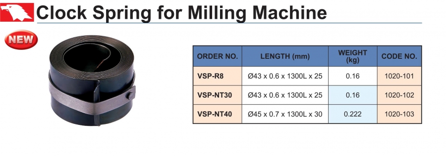 Lò xo đồng hồ máy phay VSP-R8, VSP-NT30, VSP-NT40 Vertex