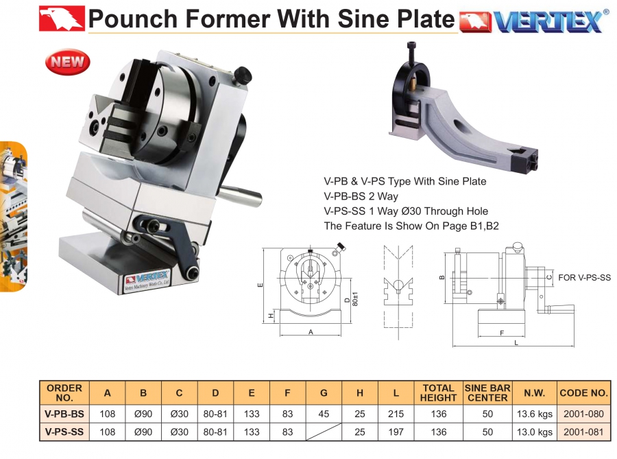 Thiết bị sửa đá, mài chốt có bàn nghiêng V-PB-BS, V-PB-SS Vertex