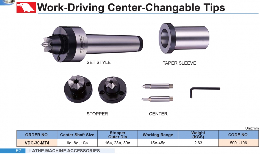 Chống tâm dẫn động VDC-30-MT4 Vertex