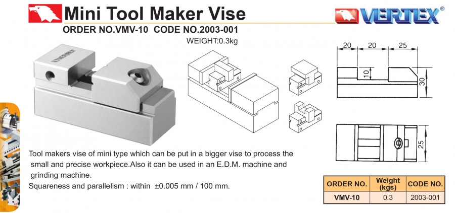 Ê tô máy mài mini VMV-10 Vertex