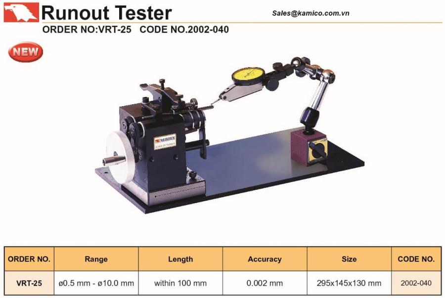 Thiết bị kiểm tra độ đảo VRT-25 Vertex