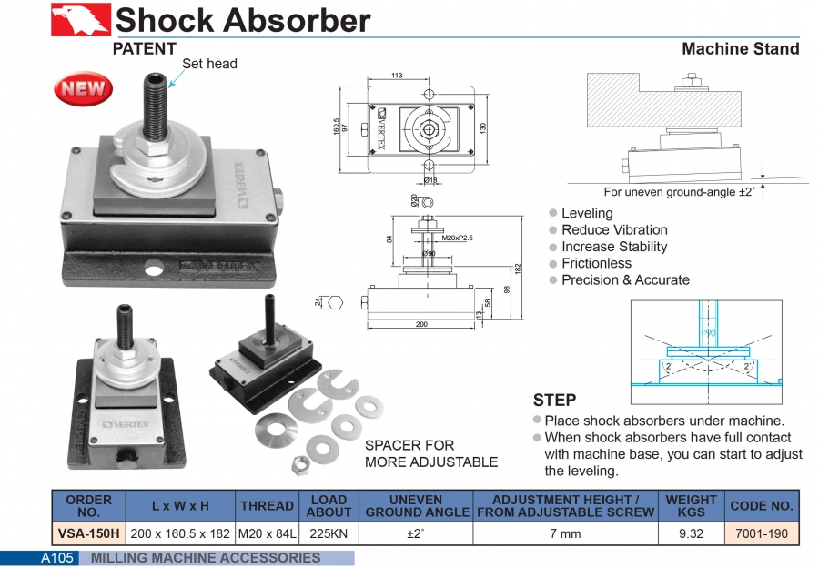 Bộ giảm chấn VSA-150H Vertex