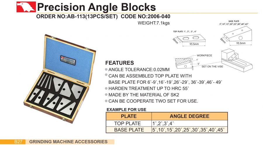 Bộ căn góc chính xác AB-113 Vertex