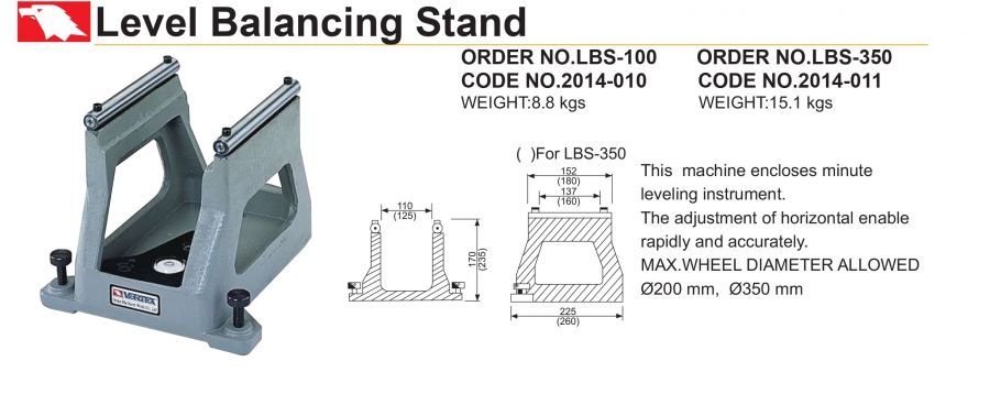 Giá cân bằng đá mài LBS-100, LBS-350 Vertex