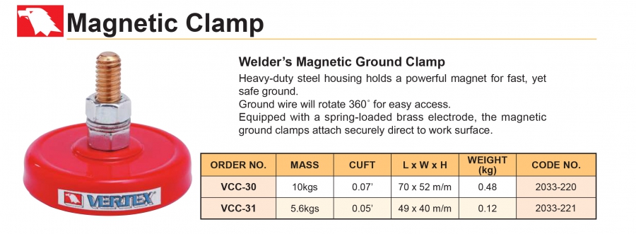 Kẹp tiếp mát từ tính cho máy hàn VCC-30 Vertex