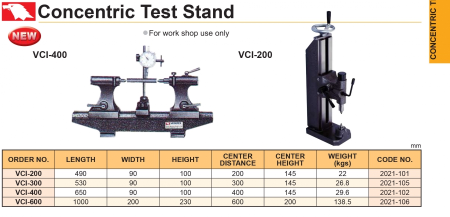 Giá kiểm tra độ đồng tâm VCI-200 Vertex