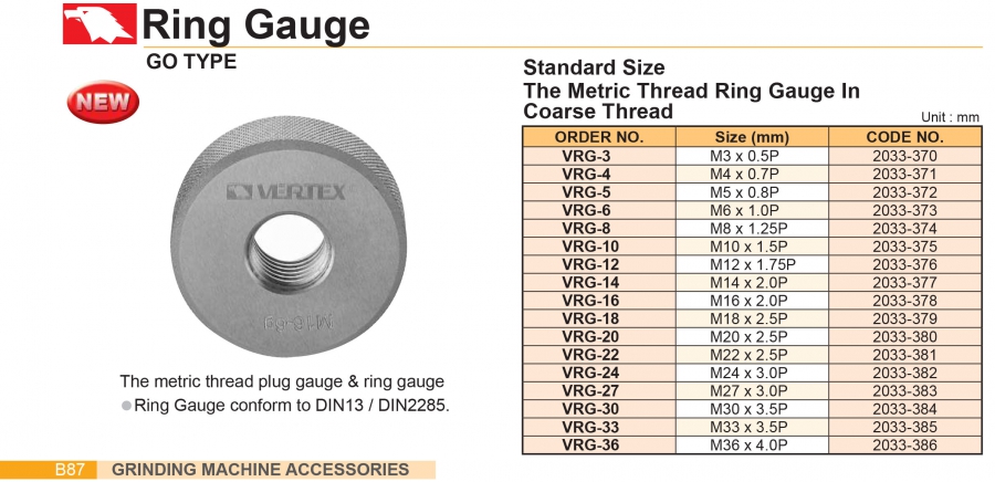 Dưỡng kiểm ren ngoài VRG Vertex