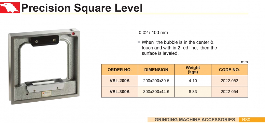 Nivo khung VSL-200A, VSL-300A Vertex