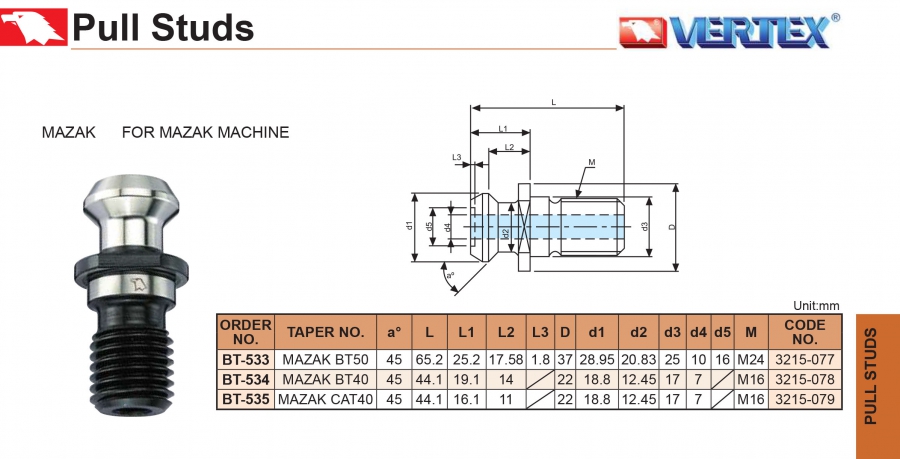 Đuôi chuột cho máy phay Mazak Vertex