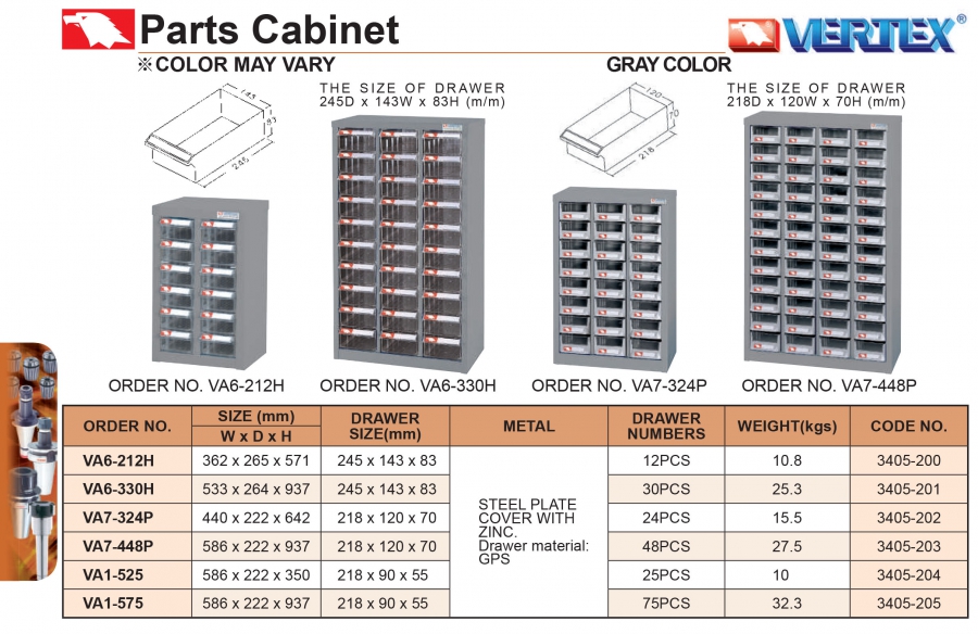 Tủ đựng dụng cụ VA7-324P, VA6-448P Vertex