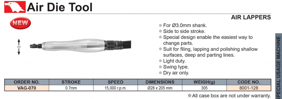 Máy mài tinh bằng hơi VAG-070 Vertex