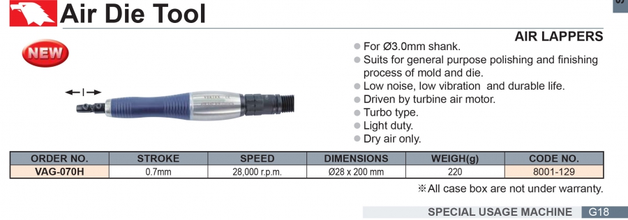 Máy mài tinh bằng hơi VAG-070H Vertex