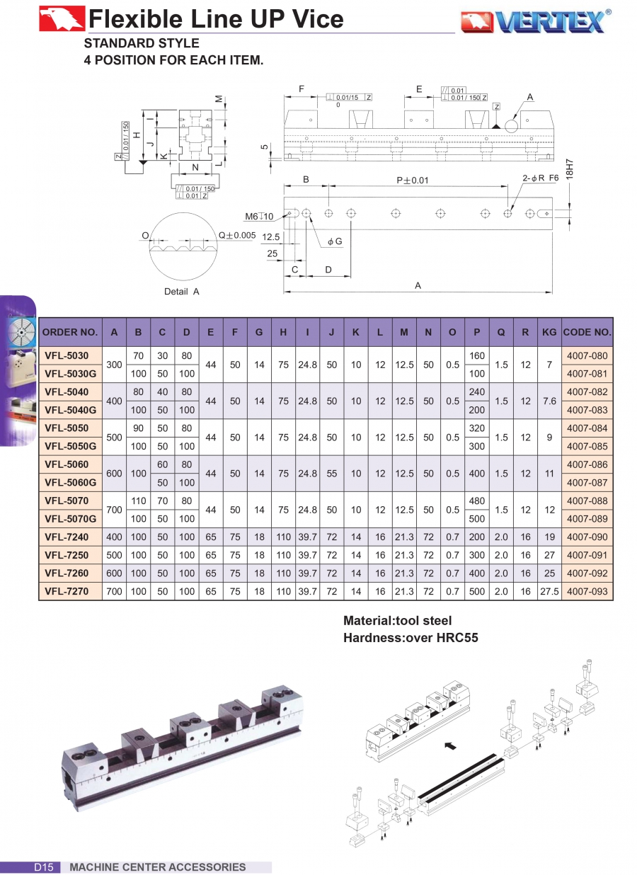 Ê tô sắp hàng linh hoạt VFL Vertex