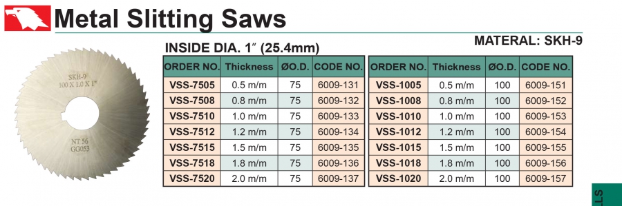 Dao phay đĩa thép gió VSS Vertex